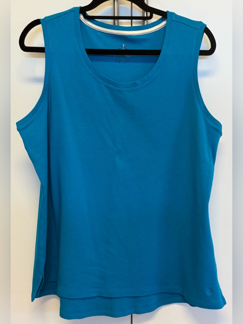 Isaac Mizrahi Live Teal Tank Top 1X Cotton Sleeveless Basic Stretch
